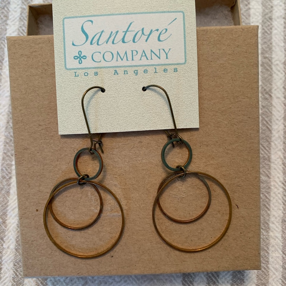 Mixed metal drop earrings